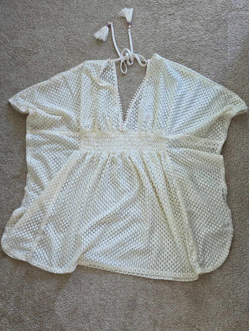 Xhilaration Cream Crochet Cover-Up